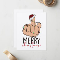 Santa Hat Giving the Finger Christmas