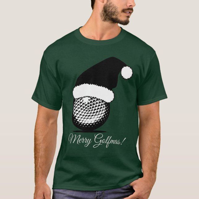 Santa Hat Golf Ball Christmas  T-Shirt (Front)