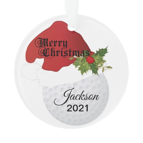 Santa Hat Golf Design | DIY Name Ornament