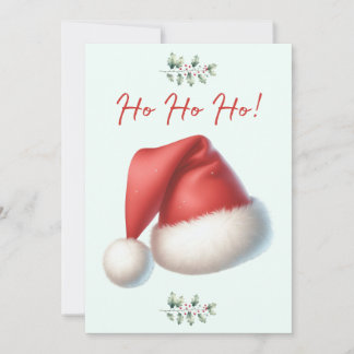 Santa Hat Ho Ho Ho Christmas Card