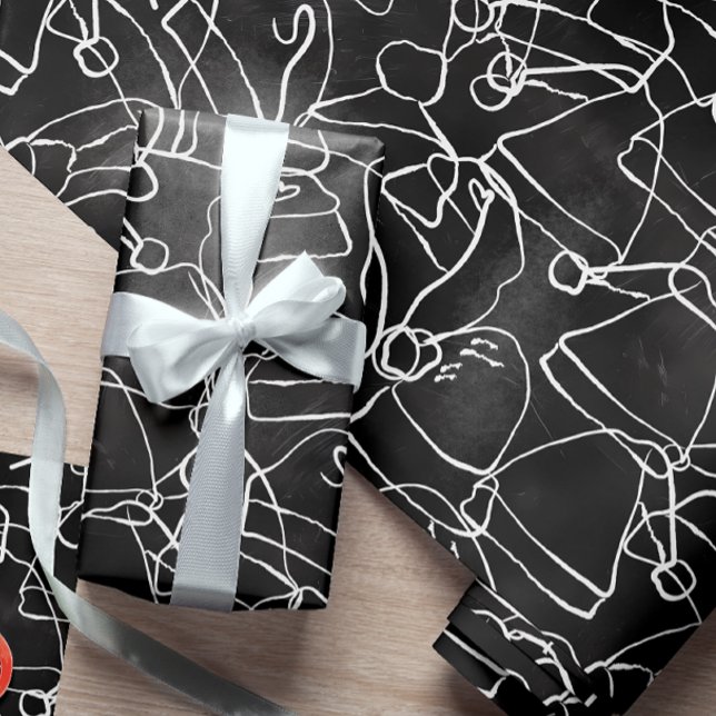 Santa Hat Jumble White on Chalkboard Christmas  Wrapping Paper (Creator Uploaded)