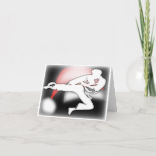 Santa Hat Kicker Martial Arts Greeting Card