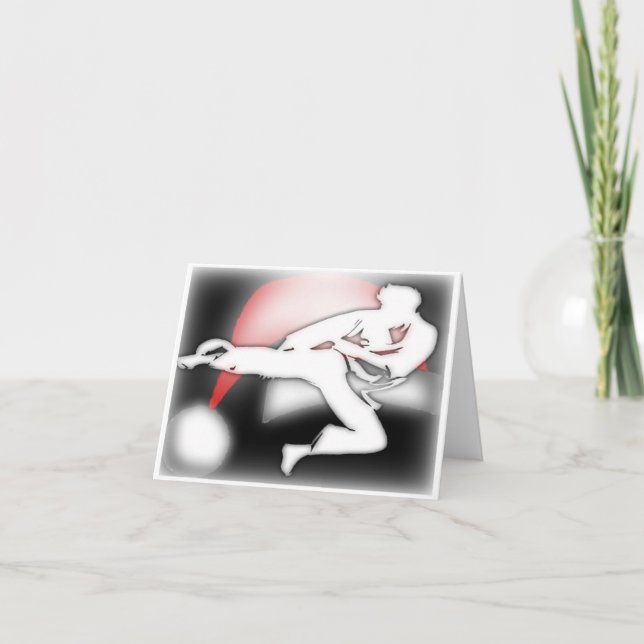 Santa Hat Kicker Martial Arts Greeting Card (Front)