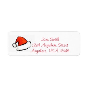 Santa Hat Label