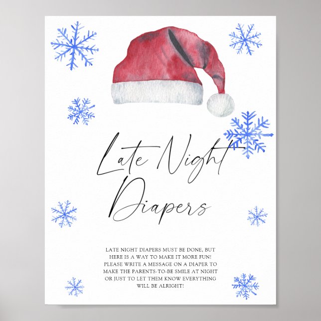 Santa hat - Late night diapers game Poster (Front)