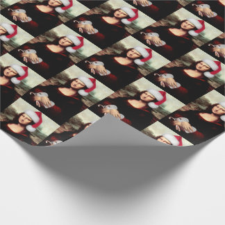 Santa Hat Mona Lisa Christmas Wrapping Paper
