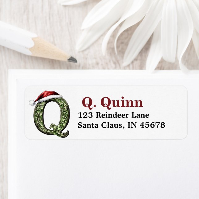 Santa Hat Monogram Label (Insitu)