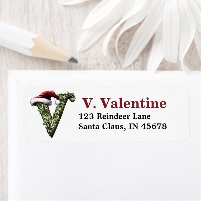 Santa Hat Monogram Label (Insitu)