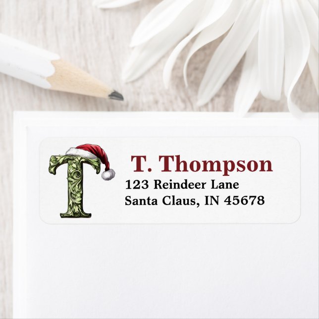 Santa Hat Monogram Label (Insitu)
