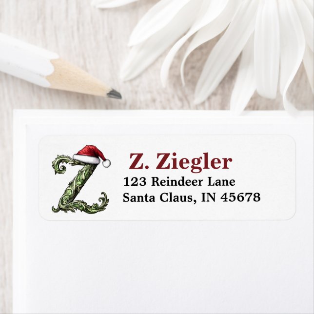 Santa Hat Monogram Label (Insitu)