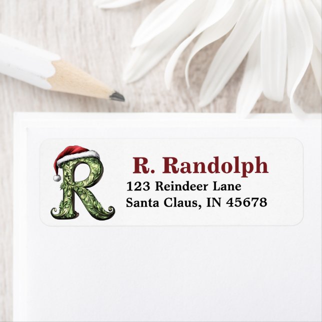 Santa Hat Monogram Label (Insitu)