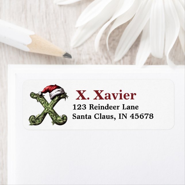 Santa Hat Monogram Label (Insitu)