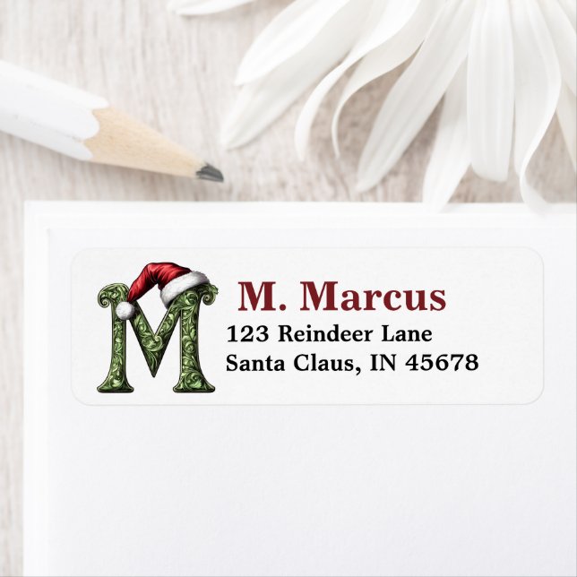 Santa Hat Monogram Label (Insitu)