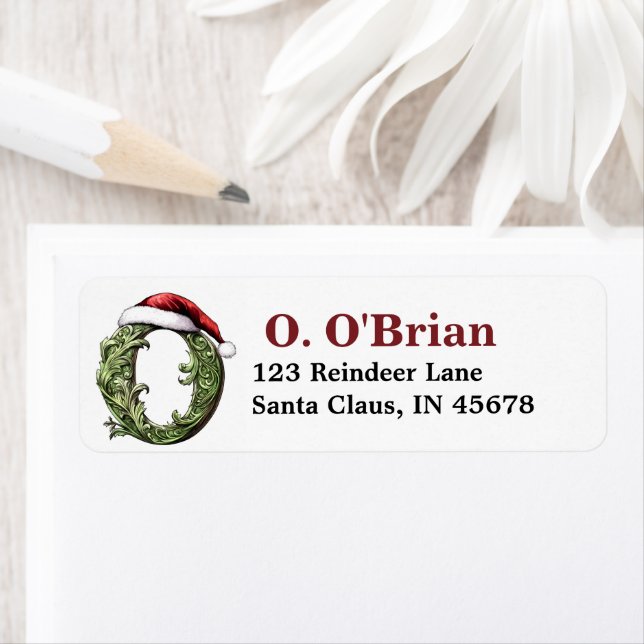 Santa Hat Monogram Label (Insitu)