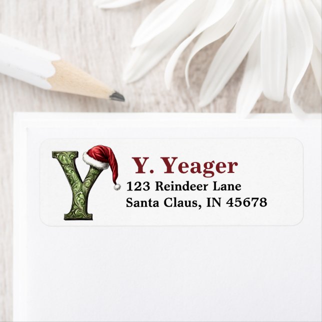 Santa Hat Monogram Label (Insitu)