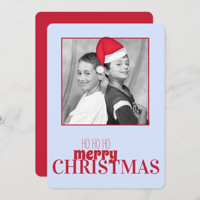 Santa Hat (movable) Photo Card (Front/Back)