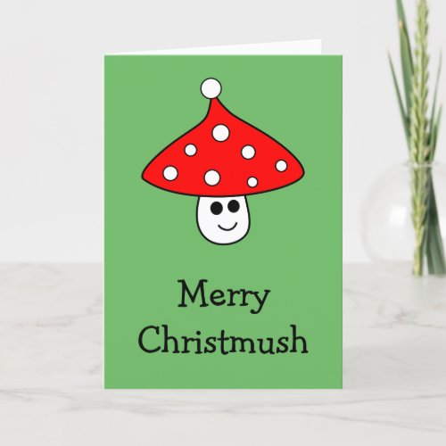 Santa Hat Mushroom Card