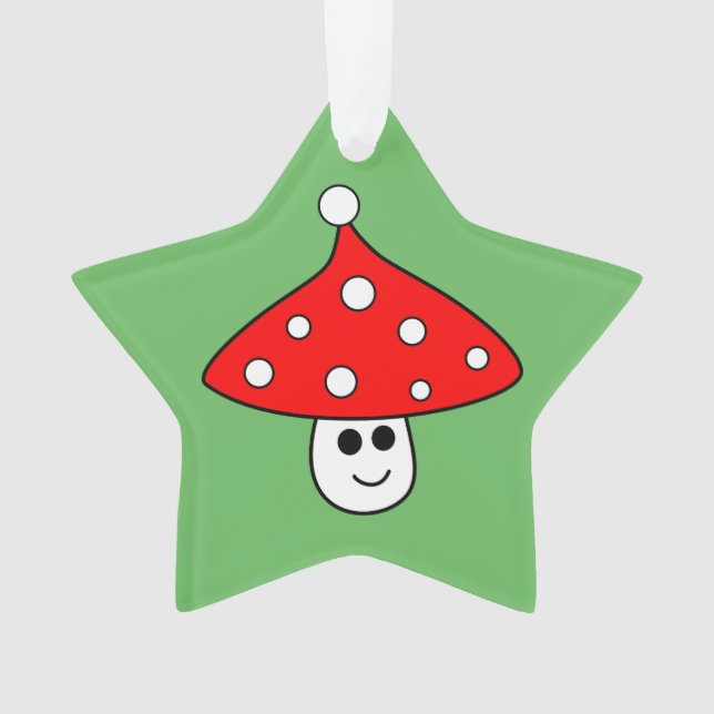 Santa Hat Mushroom Ornament (Front)