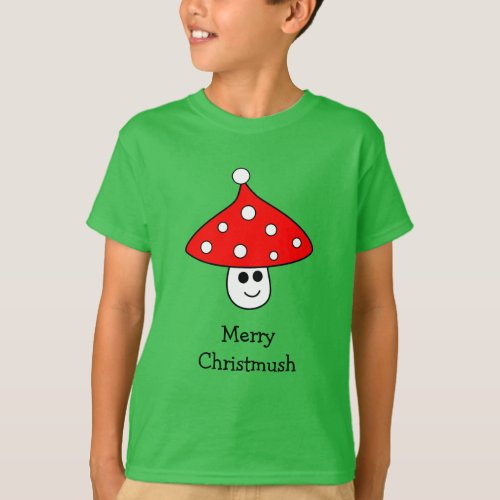 Santa Hat Mushroom T_Shirt Child