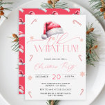 Santa Hat Oh What Fun Christmas Party Invitation<br><div class="desc">Embrace the enchantment of the holiday season with our "Santa Hat Oh What Fun Christmas Party Invitation, " a design that effortlessly blends timeless elegance with a touch of festive whimsy. In a palette of classic holiday hues, this invitation exudes an air of sophistication and warmth, reminiscent of the rich...</div>