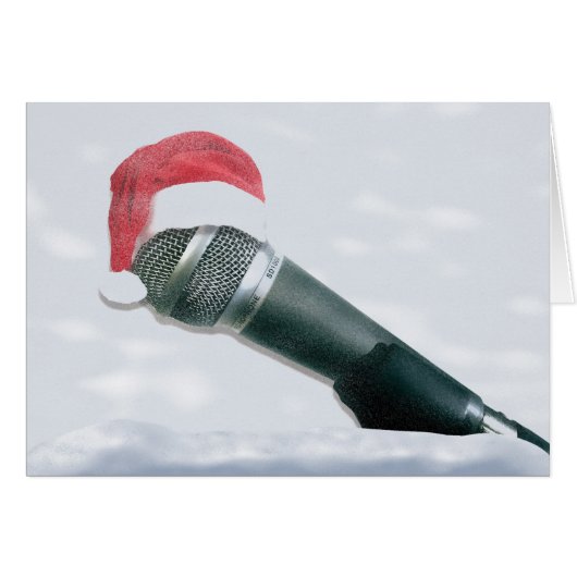 Santa hat old Microphone Cards (Front Horizontal)