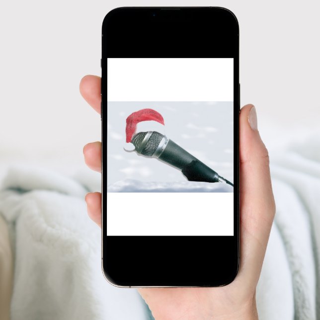 Santa hat old Microphone Holiday Card (Front Digital)