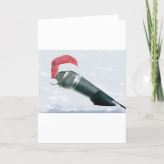 Santa hat old Microphone Holiday Card