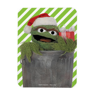 Santa Hat Oscar the Grouch Magnet