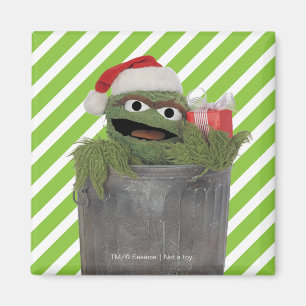 Santa Hat Oscar the Grouch Magnet