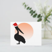 Santa Hat Pelican Holiday Postcard | Zazzle