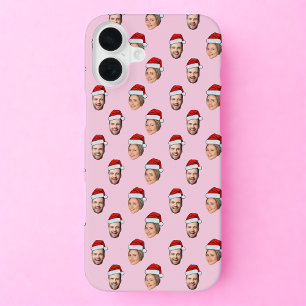 Santa Hat Personalized Face 2 Photo Christmas Gift iPhone 16 Plus Case