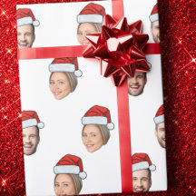 Santa Hat Personalized Face 2 Photo Christmas Gift