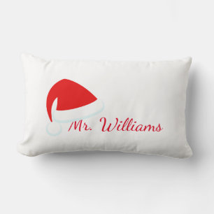 Santa Hat Personalized for him Pillow
