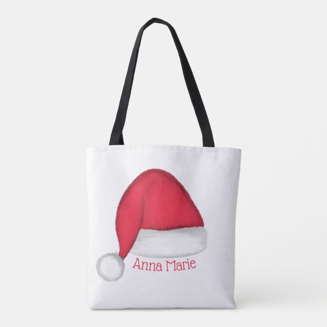 Santa Hat Personalized Tote Bag (Back)
