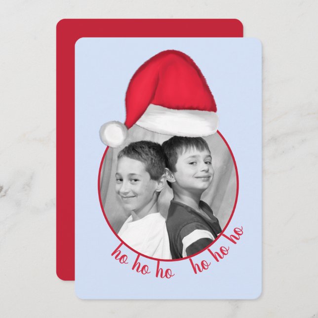 Santa Hat Photo Card (Front/Back)