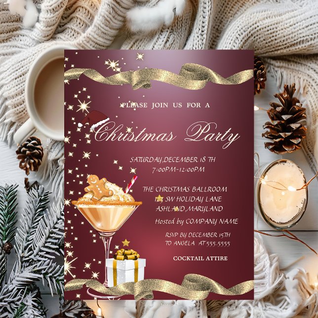 Santa Hat,Present,Gingerbread Corporate Christmas Invitation (Creator Uploaded)