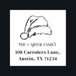 Santa Hat Sketch Return Address Self-inking Stamp<br><div class="desc">The perfect finishing touch to your mailing,  this return address self-inking stamp features a playfully hand-drawn Santa Hat on top sleek typography.</div>