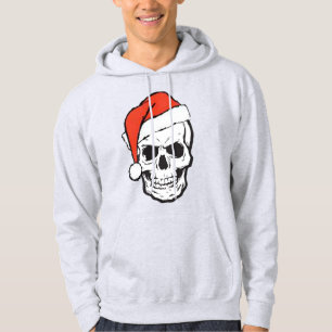 Santa Hat Skull Pun Funny Christmas - Goth Design Hoodie