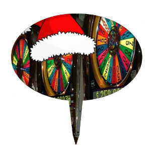 Santa Hat Slot Machines Cake Topper