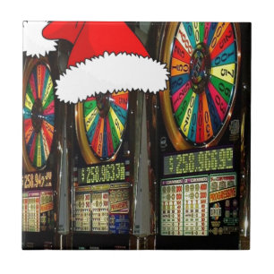 Santa Hat Slot Machines Ceramic Tile