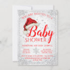 Santa Hat Snowflake Christmas Baby Shower