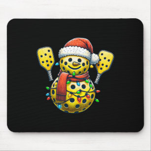 Santa Hat Snowman Family Matching Pickleball Chris Mouse Pad