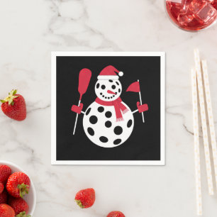 Santa Hat Snowman Family Xmas Matching Pickleball Napkins