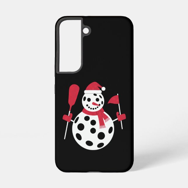 Santa Hat Snowman Family Xmas Matching Pickleball  Samsung Galaxy Case (Back)