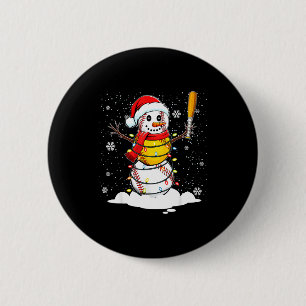 Santa Hat Snowman Xmas Funny Baseball Softball Chr Button