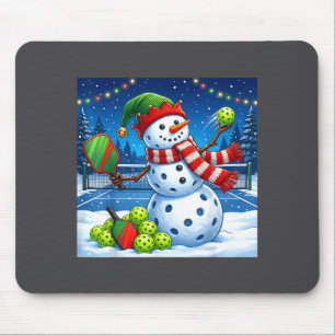 Santa Hat Snowman Xmas Funny Ckleball Christmas  Mouse Pad