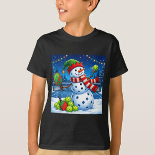 Santa Hat Snowman Xmas Funny Ckleball Christmas T-Shirt