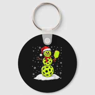 Santa Hat Snowman Xmas Funny Ckleball Lover Christ Keychain