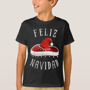 Santa Hat Sombrero Christmas Mexico Feliz Navidad T-Shirt