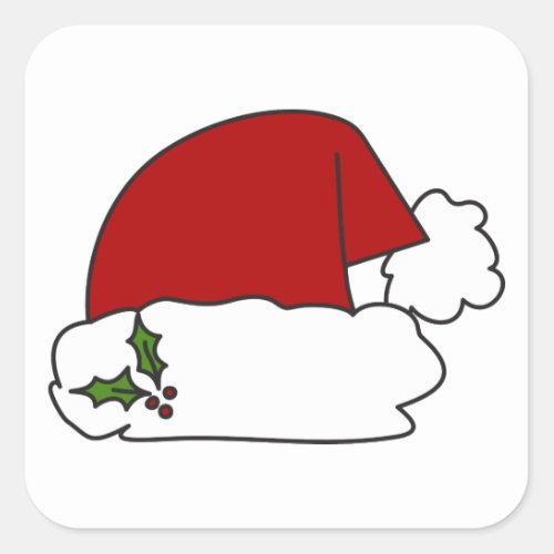 Santa Hat Square Sticker